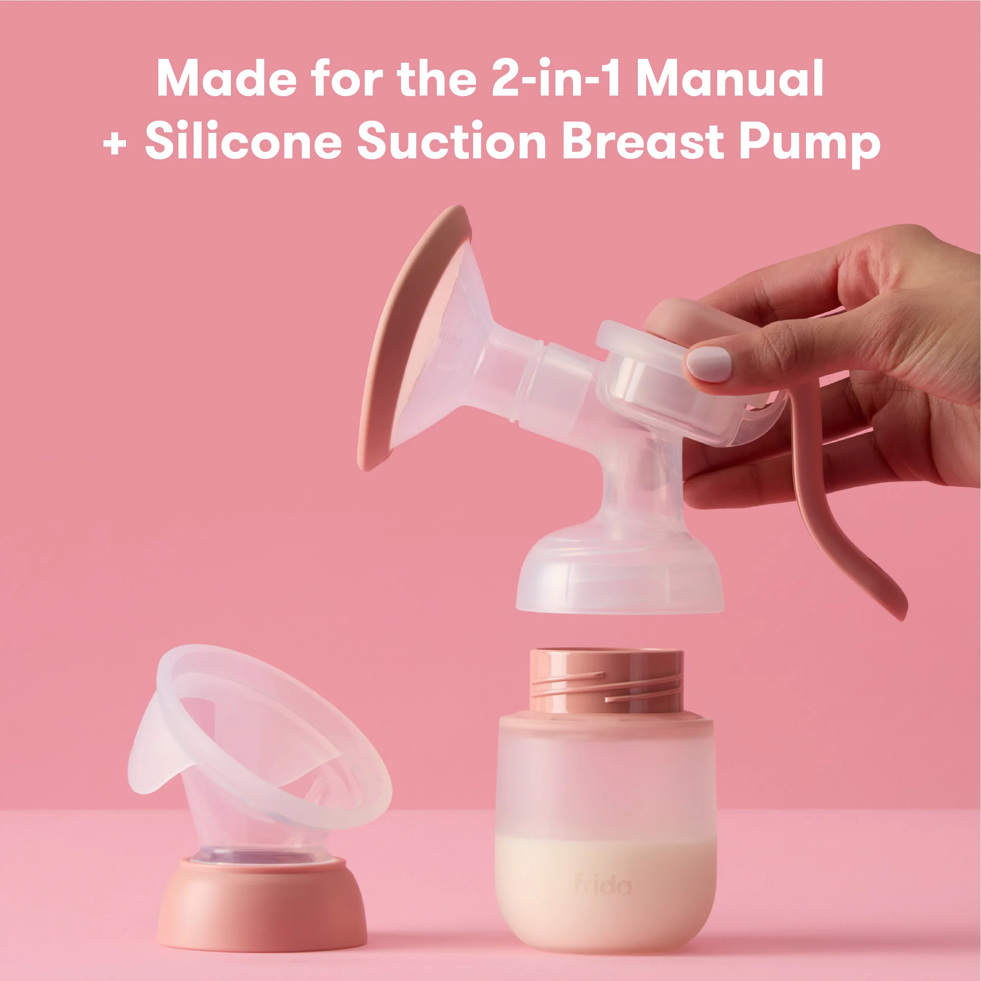 2-in-1 Manual Breast Pump Silicone Bottle + Replacement Lid - Image 3
