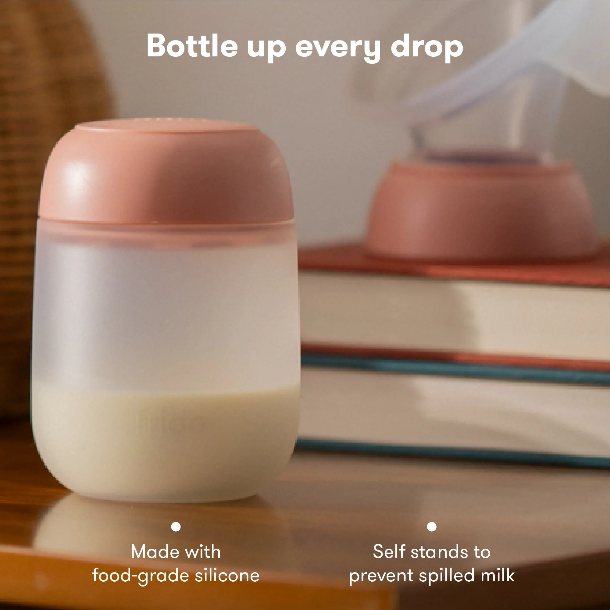 2-in-1 Manual Breast Pump Silicone Bottle + Replacement Lid - Image 4