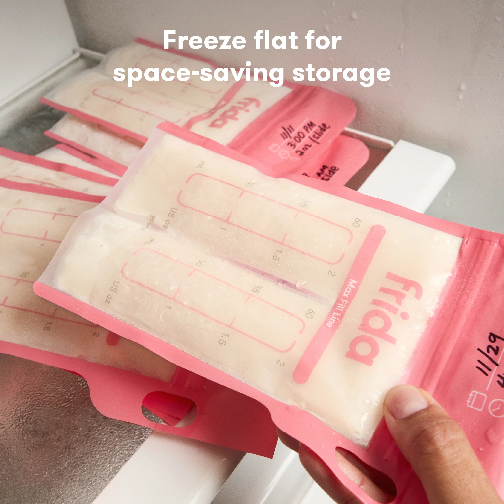 Breastmilk Storage Bags, 50ct Split Stash Freeze & Thaw Milk Bag - Image 5