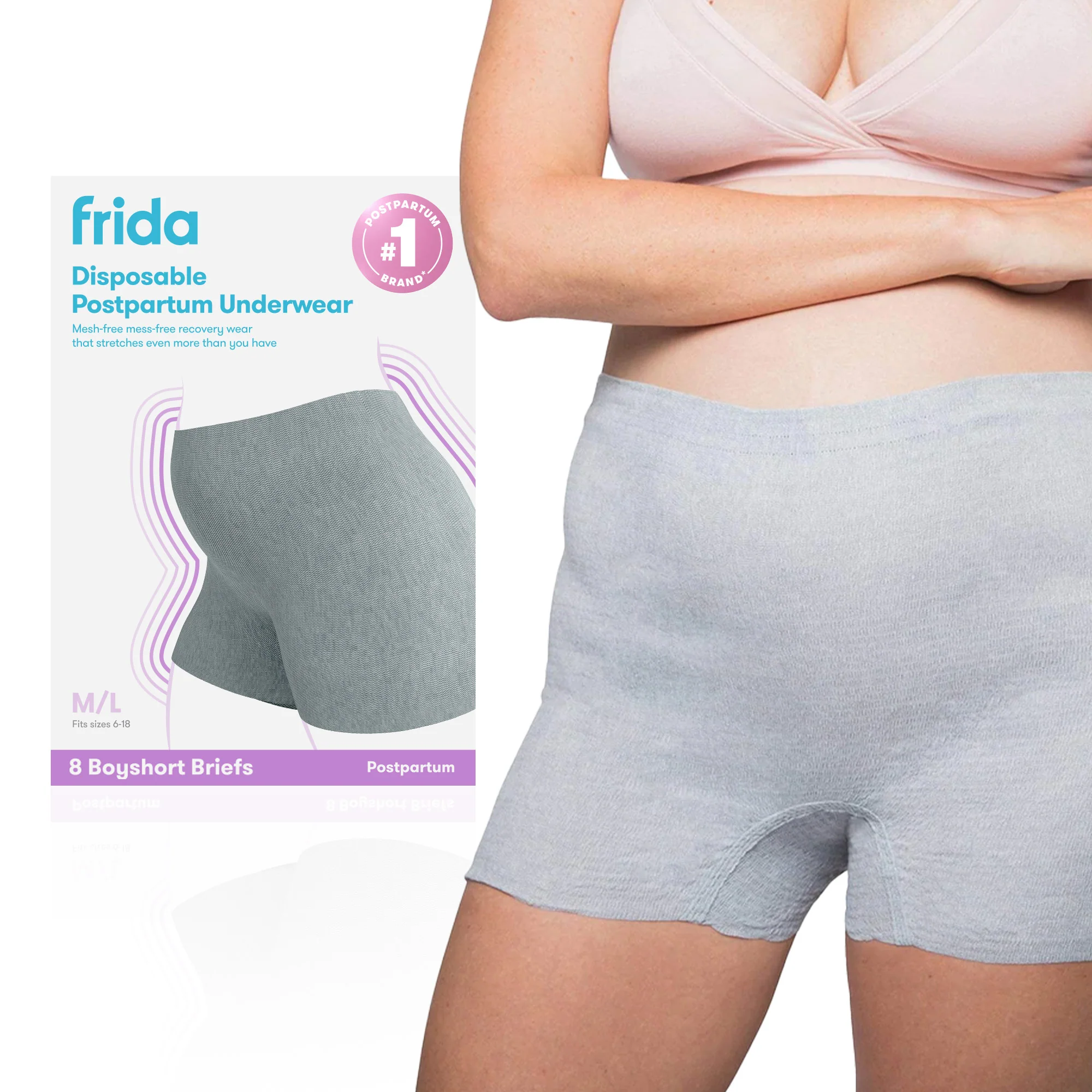 Boyshort Disposable Postpartum Underwear (8 Pack) - Image 7